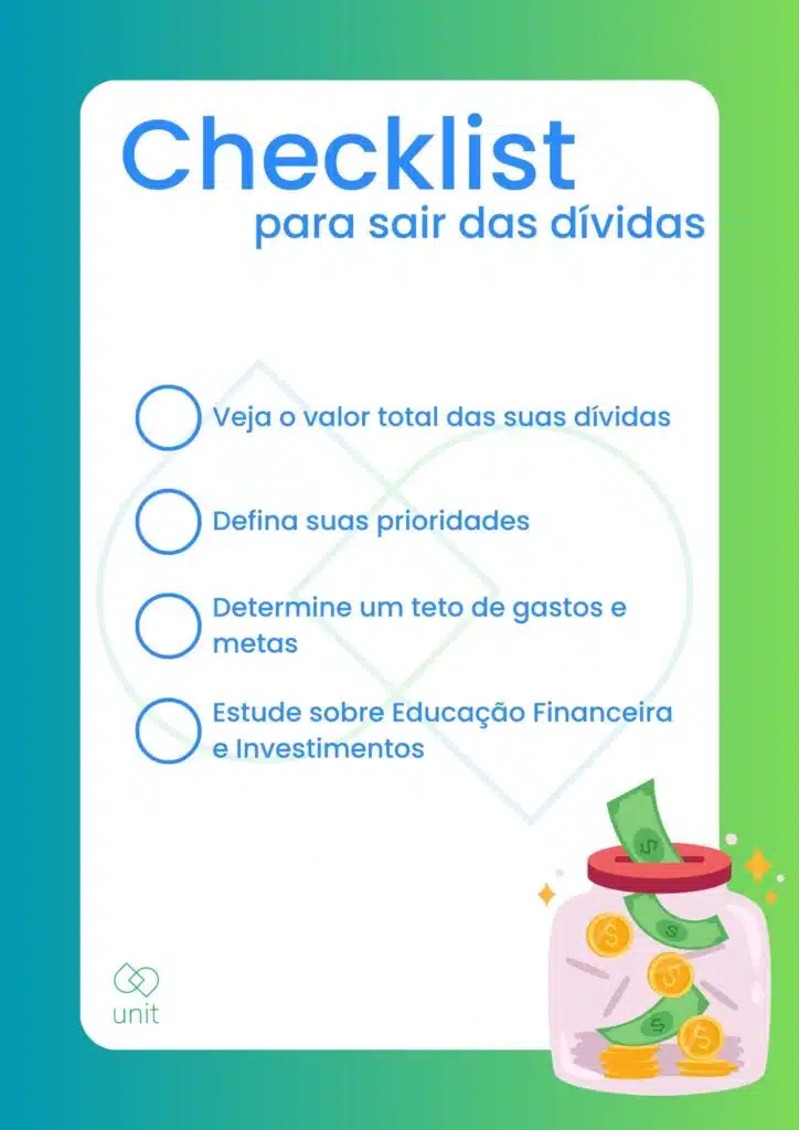 Descubra os passos essenciais para se livrar das dívidas de uma vez por todas com este prático checklist. Com uma abordagem simples e eficaz, você estará no caminho certo para conquistar sua liberdade financeira. 